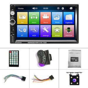 7" Car Stereo Radio Bluetooth 2 Din USB FM AUX IOS/Android Mirror Link + Camera