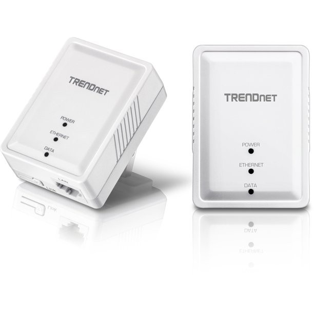 TRENDnet Powerline 500 AV Nano Adapter Kit, Includes 2 x TPL-406E Adapters, Cross Compatible With Powerline